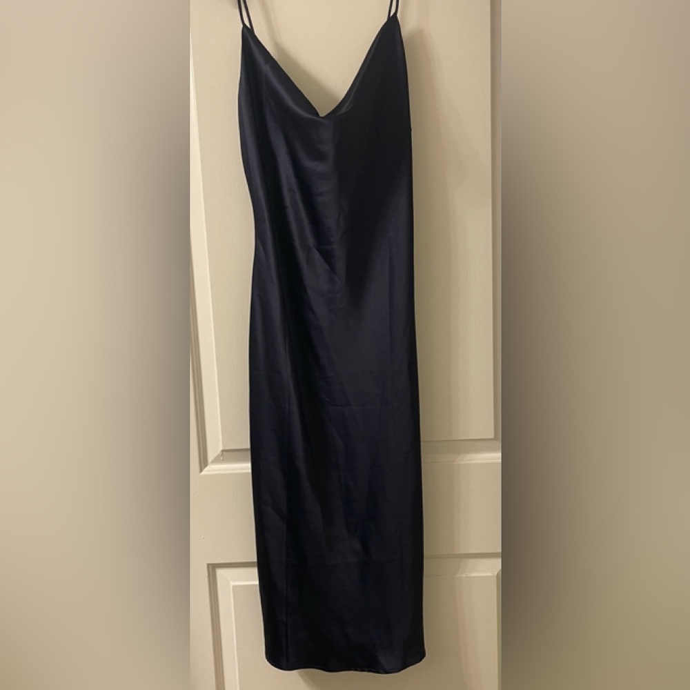 Petal & Pup Navy Satin Dress